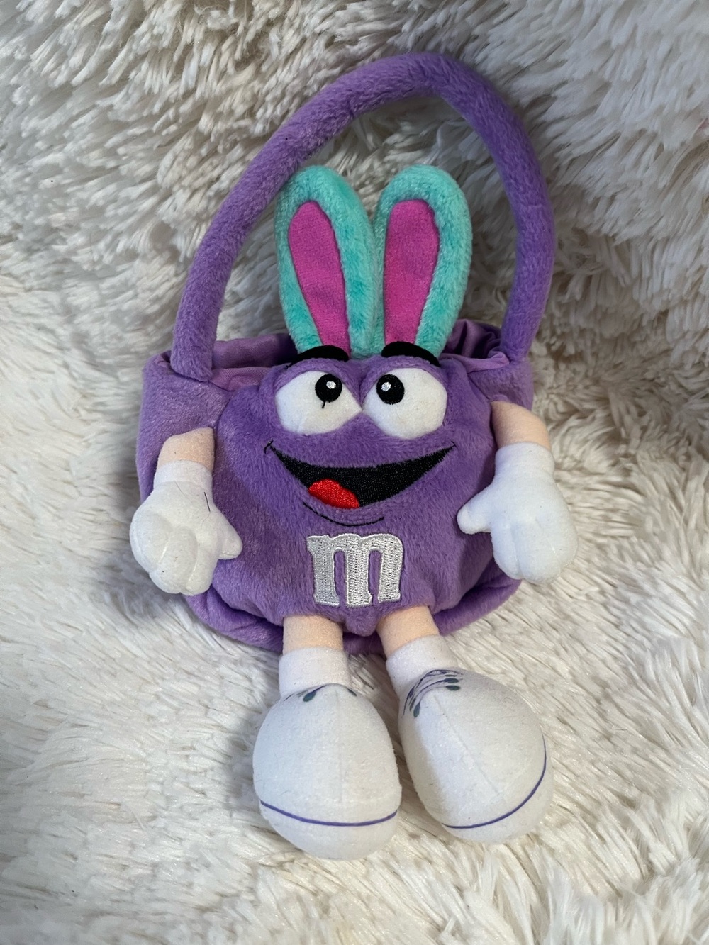 Purple M&M plush Easter basket